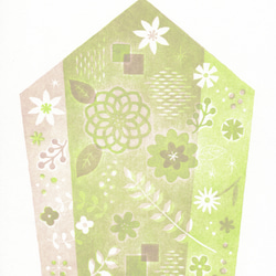 草花の木版画 / A4 / 額無し 2枚目の画像