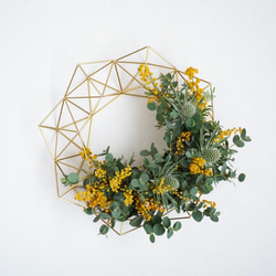 早早割】2026予約 春の庭からフレッシュミモザとユーカリのリース