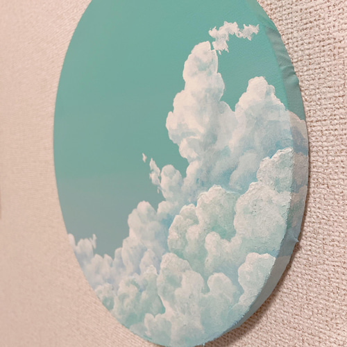 Amazon.co.jp: 絵画 青い空と白い雲にかかる虹インテリア 絵画