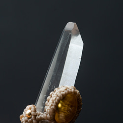 クリスタル+ファイヤーアゲート+シトリンのマクラメ編み 天然石ネックレス 9枚目の画像