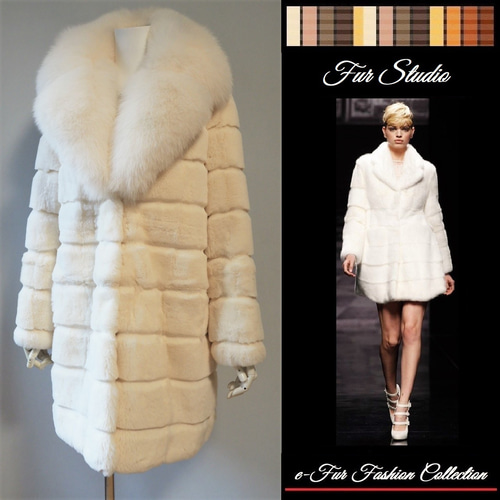 冬コーデ、明るく見せる☆ミルキーホワイトフォックスファー