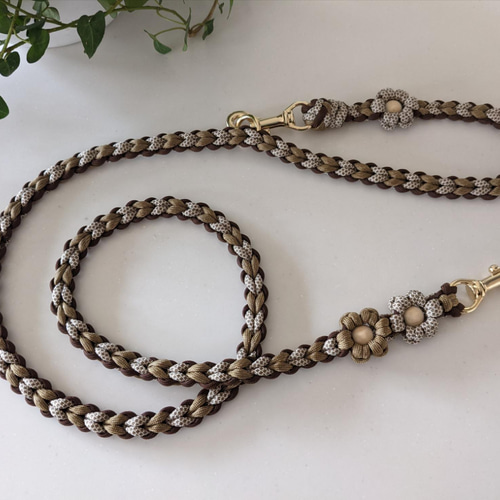 パラコード カフェリード ブラウンハート《ゴールド金具120kgf  