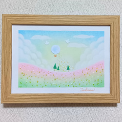 パステルアート 大空から春野への贈り物 パステル画原画 絵画 T's Arts