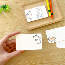 ねこのメッセージカード 10枚入 名刺サイズ ミニカード 動物 猫グッズ お祝い ギフト プレゼント 可愛い 雑貨 4枚目の画像