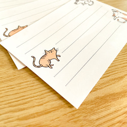 ねこの一筆箋 30枚入 横書き 手紙 ミニ便箋 小さめ ミニレター 動物 猫 グッズ 可愛い ゆるかわ イラスト 紙雑貨 3枚目の画像