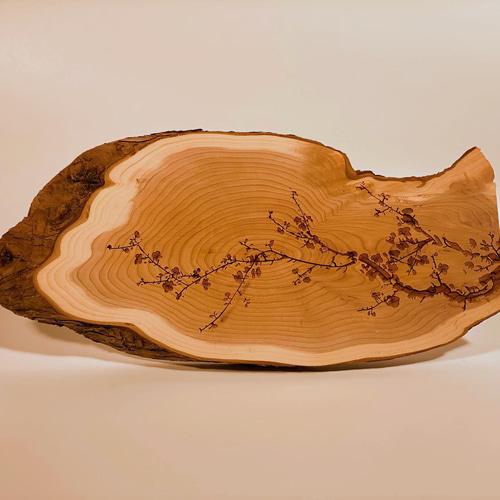 桜彫刻】春のおとずれ【木材斜板】 立体・オブジェ クラフトスイッチ