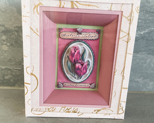 シャドーボックス×フランス額装 チューリップ 立体・オブジェ