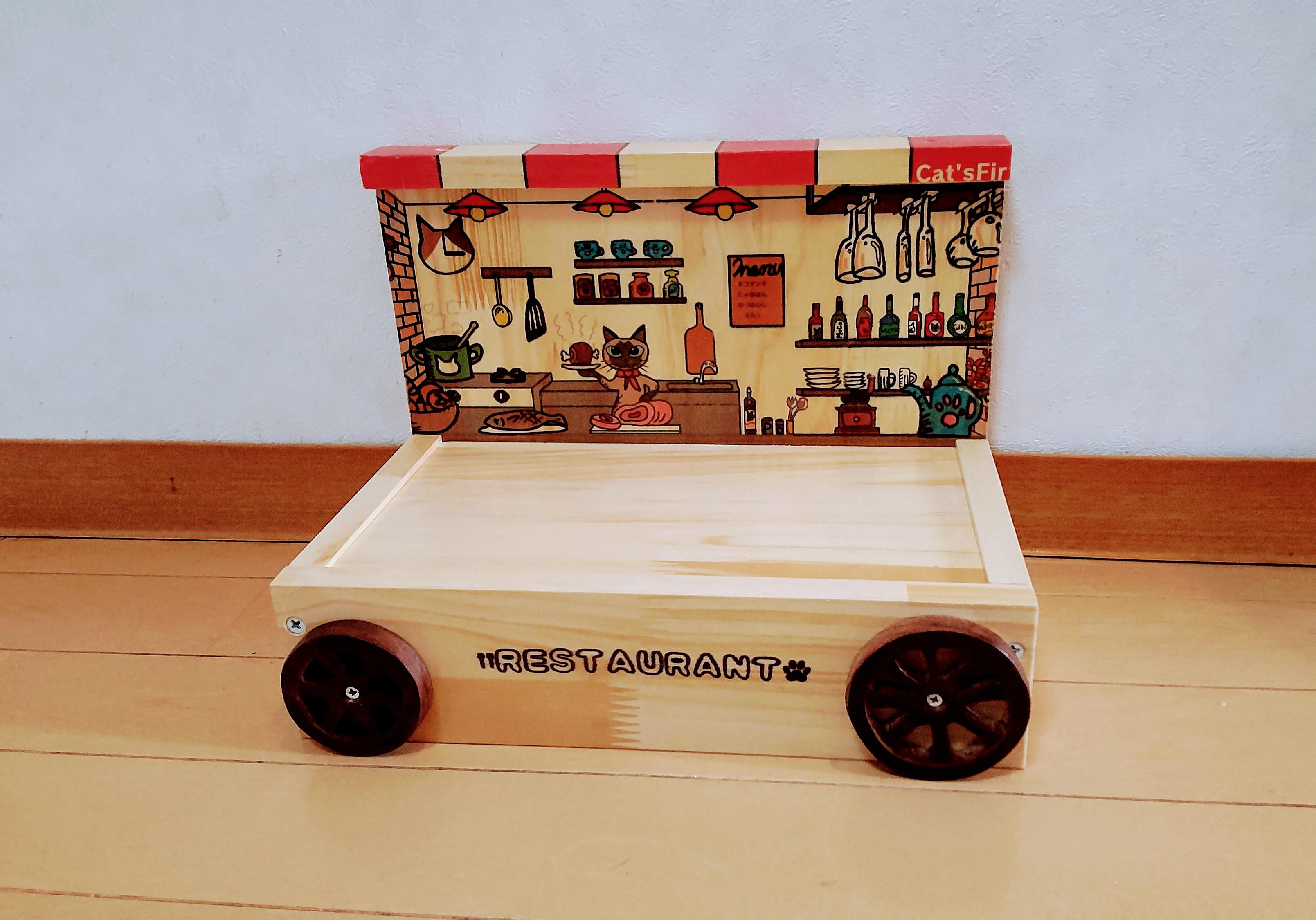 猫のレストラン かわいい フードスタンド シャム
