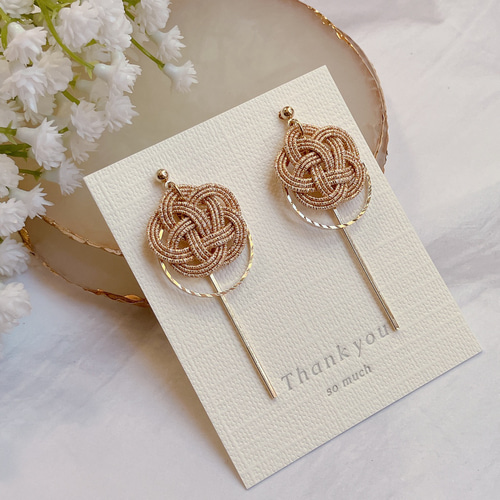 水引 和風 ピアス ♡ 和装 浴衣 着物 オフィス 卒業式 成人式 七五三