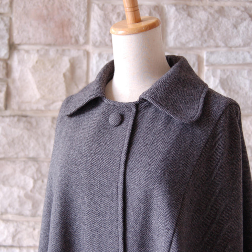 エレガント ケープ コート 】 シックなグレー系 クラシカルな