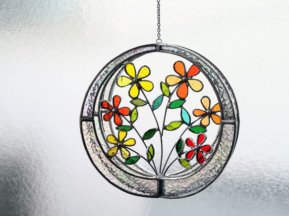 ステンドグラス　ステンドグラスオーナメント　オーナメント ステンドグラス 星のオーナメント（小）ストライプ サンキャッチャー