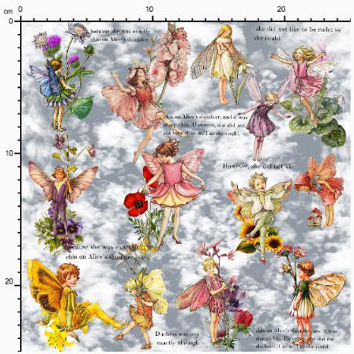 妖精 天使柄 キューピット ハート 薔薇 天使 エンジェル 手芸 生地 