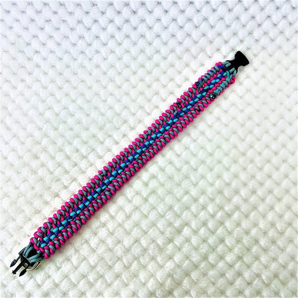 [キット]パラコードでマクラメ編み#153 紫・ブルー・ピンク・グレーの小型犬用首輪作り方No183 11枚目の画像