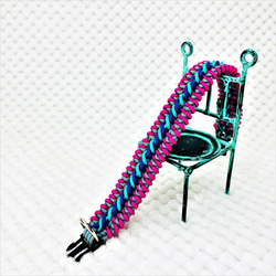 [キット]パラコードでマクラメ編み#153 紫・ブルー・ピンク・グレーの小型犬用首輪作り方No183 6枚目の画像