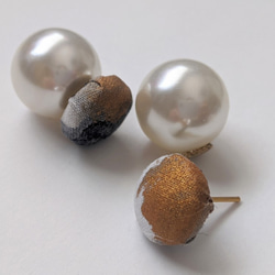 【少しだけ復活SALE】書家が作るアートなアクセサリー　惑星シンフォニー/pierced earring 4枚目の画像