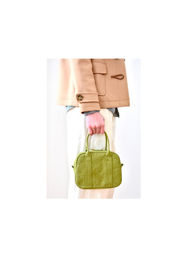 ［販売用］mini boston bag(Ssize) col:olive green 8枚目の画像