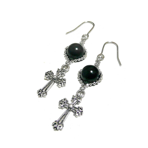 みっちゃん◆サイロメレーンデンドライト×モリオンピアス✧黒水晶 みっちゃん様専用◇サイロメレーンデンドライト×モリオンピアス✧黒水晶