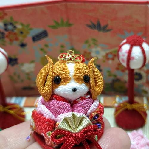 No. ミニお雛様セット A ちりめん細工人形 ハンドメイド 【簡単