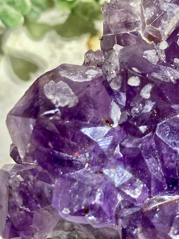虹入り　スーパーセブン✨　アメジスト　クラスター　カルサイト共生 