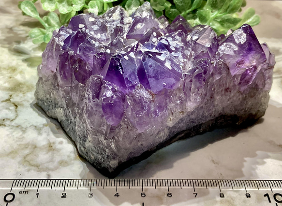 虹入り　スーパーセブン✨　アメジスト　クラスター　カルサイト共生 