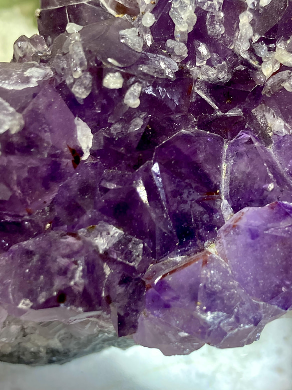 虹入り　スーパーセブン✨　アメジスト　クラスター　カルサイト共生 