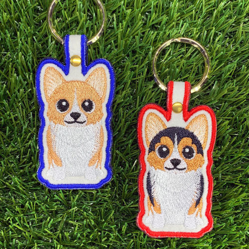 コーギー キーリング コーギーおしりコーギードッグ3つの刺繡
