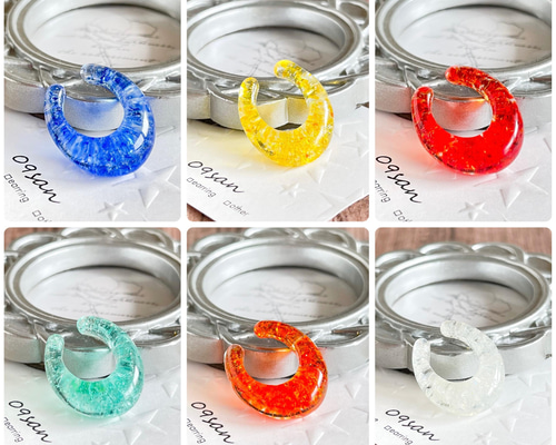 ノアルア。琉球ガラス　星の砂　ハンドメイド　イヤーカフ　/no.1194 ノアルア様専用。琉球ガラス 星の砂 ハンドメイド イヤーカフ /no.1194