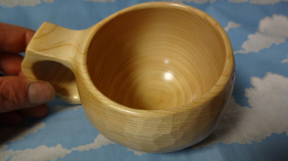 　ヒノキの一木彫りコーヒーカップ 10枚目の画像