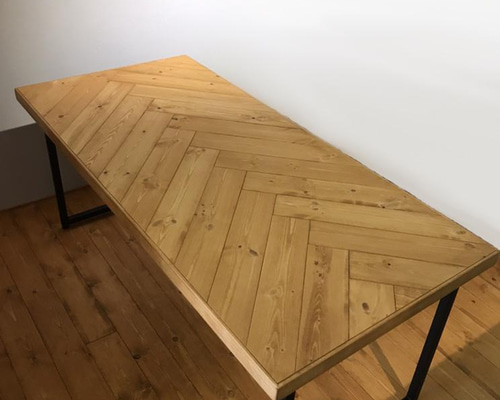 専用！ローテーブル アイアン 木製ヘリンボーン天板　ライフファニチャー LIFE FURNITURE HERRINGBONE TABLE / ライフファニチャー