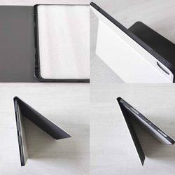 客製化純黑白字簡約iPad Pro mini Air 3 4 6 10.5 10.9 11 12.9吋 翻蓋式筆槽保護套 第10張的照片