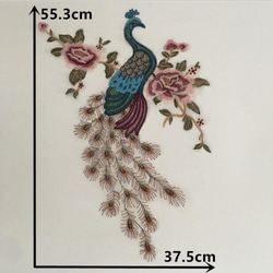 東京文化刺繍 孔雀 牡丹 刺繍 額縁 ハンドメイド アート 芸術 絵