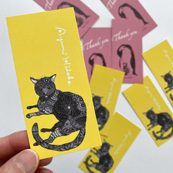 メッセージカード(ラッピングタグ) ペンギン親子とネコ柄　12枚セット 4枚目の画像