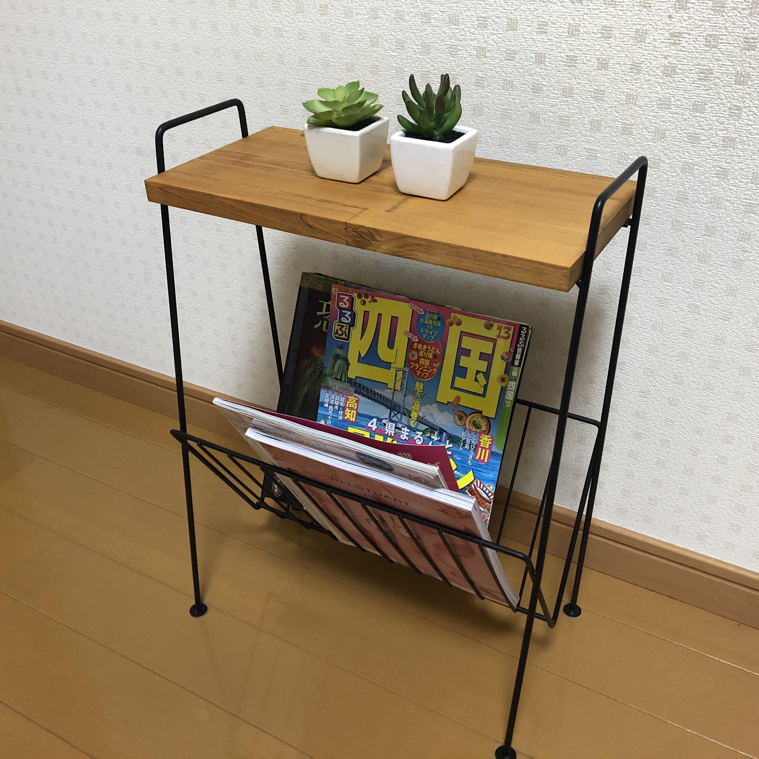 【メープル／ステインオイル仕上げ】マガジンラック ラック・ サイドテーブル・ ソファ・テーブル<No.244>