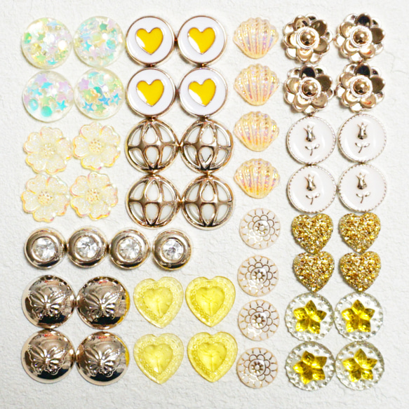 52個セット＊イエロー＊カボション セット＊アクセサリーパーツ 