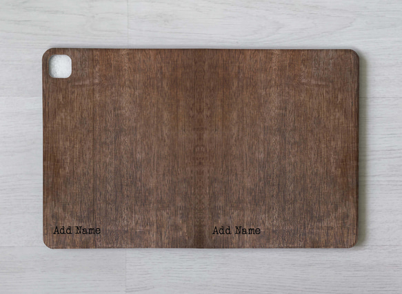深木紋免費加客製名字iPad Pro mini Air 3 4 6 10.5 10.9 11 12.9吋翻蓋式筆槽保護套 第7張的照片
