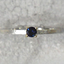 訳あり特価　Silver Gold Combination Ring / SV925,K18YG,Sapphire 3枚目の画像