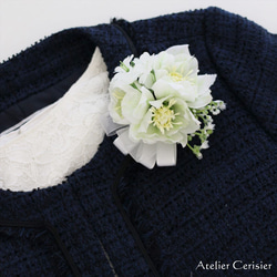 クリスマスローズ コサージュ ホワイト 6枚目の画像