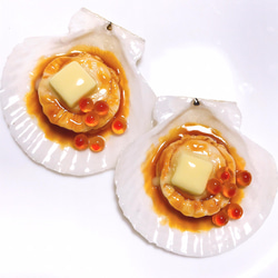 【こだわりシリーズ】帆立バター焼きいくら添えマグネット☆フェイクフード、食品サンプル、ギフト 2枚目の画像