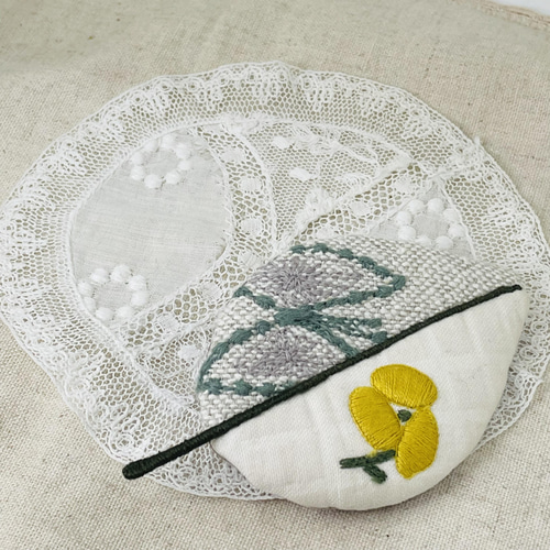 ☆ご専用ページ☆⚮̈ミナペルホネン生地使用⚮̈happaブローチ(sky