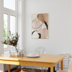 訳あり※特大抽象画 120*80cm ベージュとブラウン大きい　おしゃれ　モダン 710EUgCbfIL.jpg_BO30,255,255,