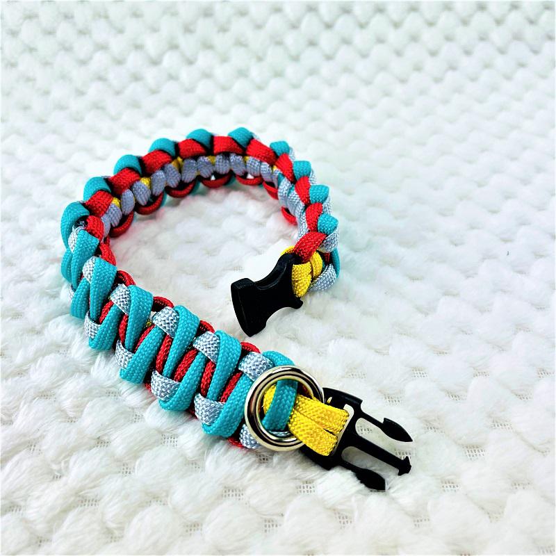[公式]パラコード#154マクラメ編み 平結びシリーズカラフル＆キュートNo1の小型犬用首輪No184