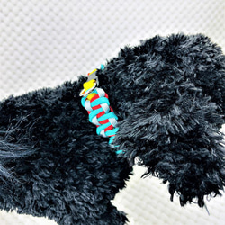 [キット]パラコードでマクラメ編み#154 平結びカラフル＆キュートシリーズの小型犬用首輪作り方No184 15枚目の画像
