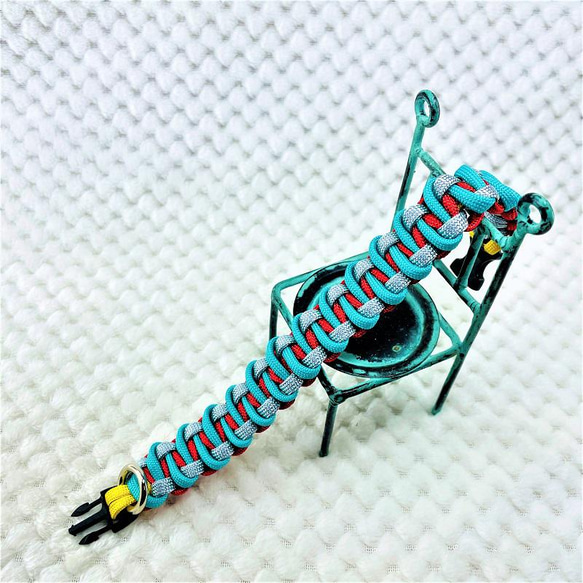 [キット]パラコードでマクラメ編み#154 平結びカラフル＆キュートシリーズの小型犬用首輪作り方No184 6枚目の画像