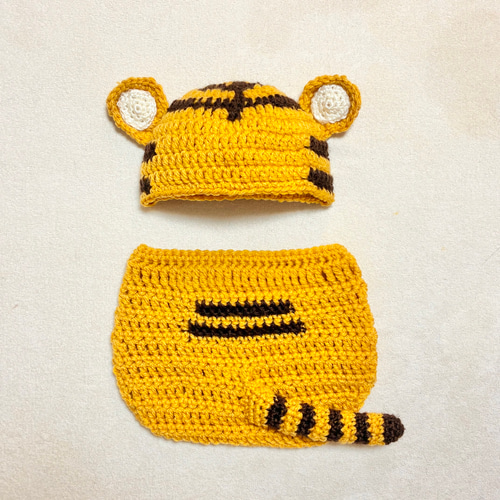 ベビーコスチューム トラ イエロー ＊ ニューボーンフォト ハーフ