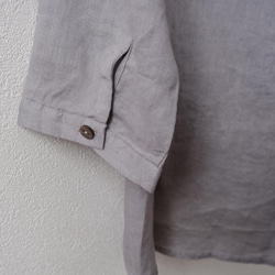 大人可愛い ナチュラル リネン 麻 体型カバー 袖あり 長袖 ブラウス トップス グレー 灰 春夏 T102-F-GRA 10枚目の画像