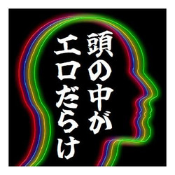 頭の中がエロだらけ おもしろ カー マグネットステッカー 1枚目の画像