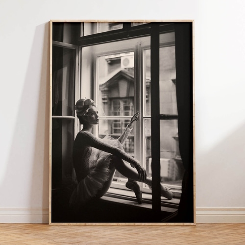 アートポスター モノクロ 女性 ローズ タイポグラフィ 北欧風