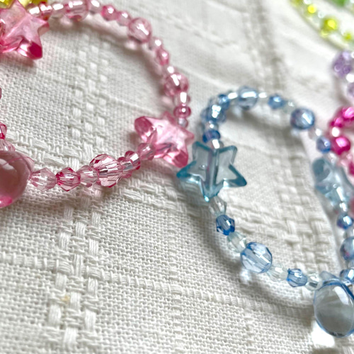 子供 ビーズ ブレスレット ２点セット ♡ 姫系 子供 ビーズ ブレスレット 2点セット ♡ 姫系