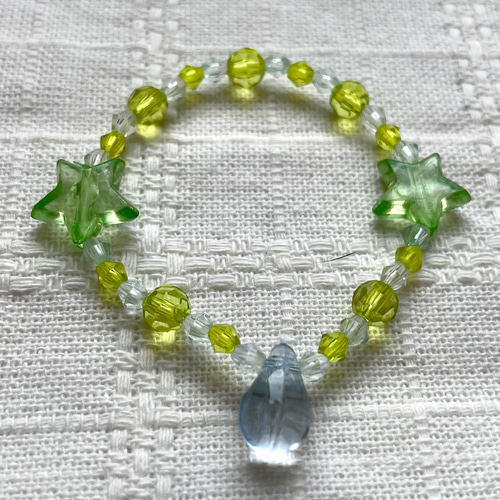 子ども向け＊ビーズブレスレット(2本セット) ブレスレット 青星 通販