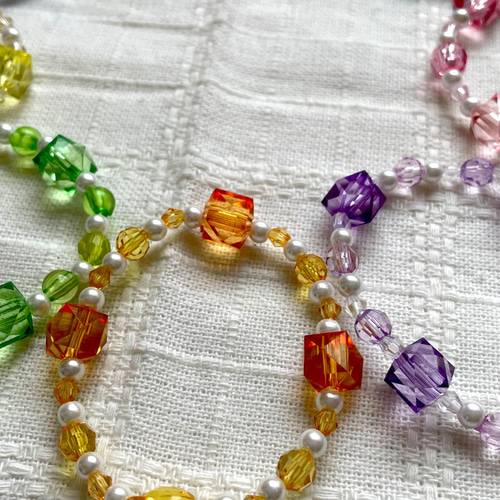 子ども向け＊ビーズブレスレット(2本セット) ブレスレット 青星 通販